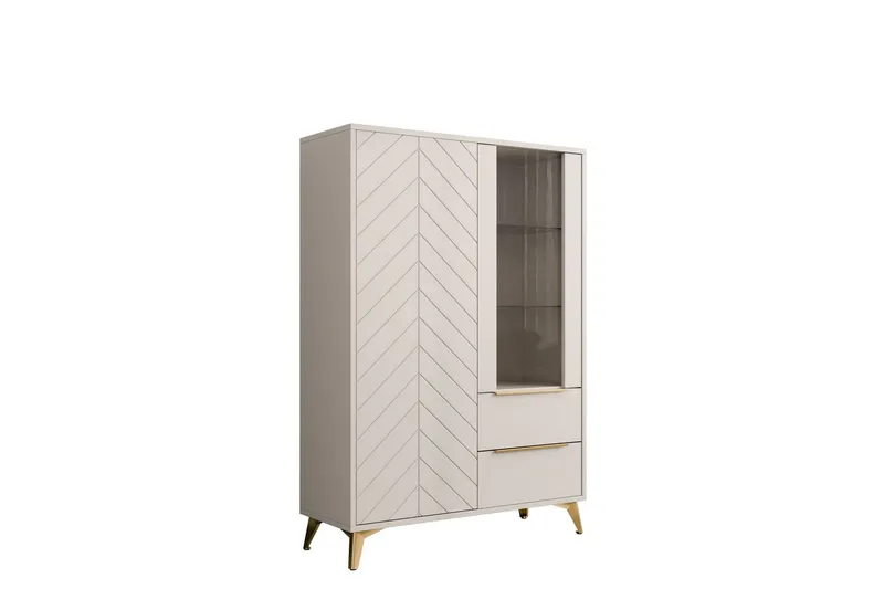 Vemdalen Vitrinskåp 104x150 cm - Beige — Beige