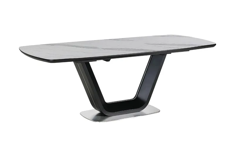 Ventera Förlängningsbart Matbord 160 cm - Keramik/Svart/Vit — Keramik/Svart/Vit