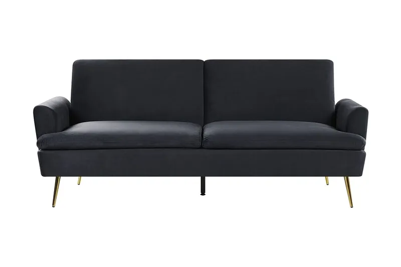 Vettre 3-sits Bäddsoffa - Sammet/Svart — Sammet/Svart