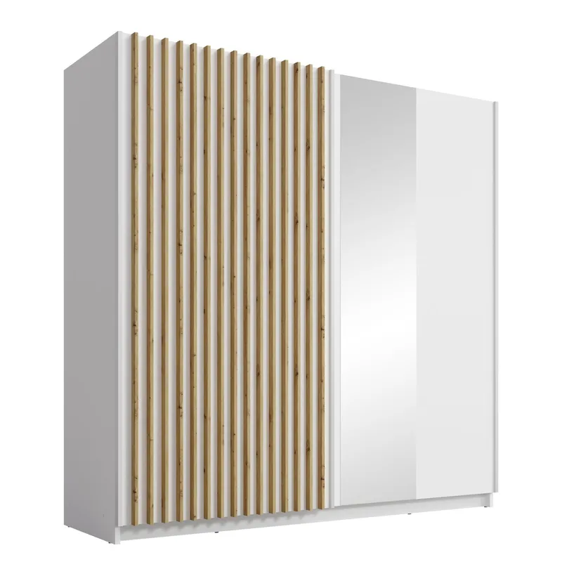 Veylan Garderob med spegel 201x199 cm - vit — vit