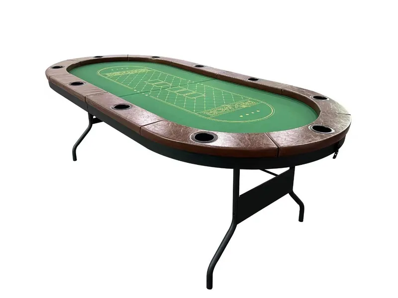 Vikbart Pokerbord \| 10 Spelare \| Kasinokvalitet, Dryckeshållare, Kuddad Räls