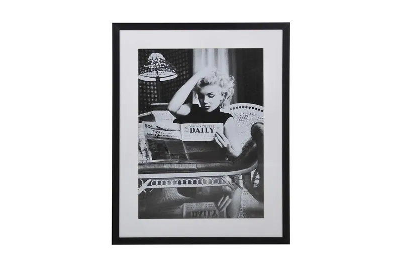 Villa Tavla Marilyn Dailey News - Svart/Vit/Glas/Trä — Svart/Vit/Glas/Trä