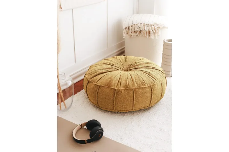 Vintage Sittpuff 60 cm - Gul — Gul