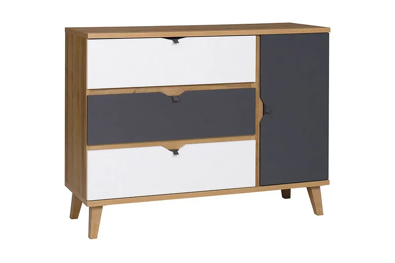 Vintra Skänk 120 cm - Vit/Grå/Trä — Scandinavian Choice