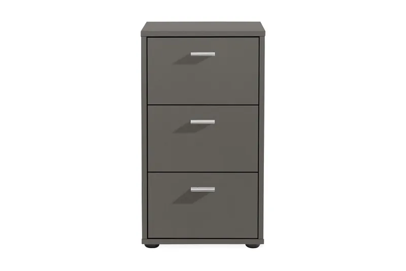 Virginia Sängbord 35 cm med Förvaring 3 Lådor - Grå — Scandinavian Choice