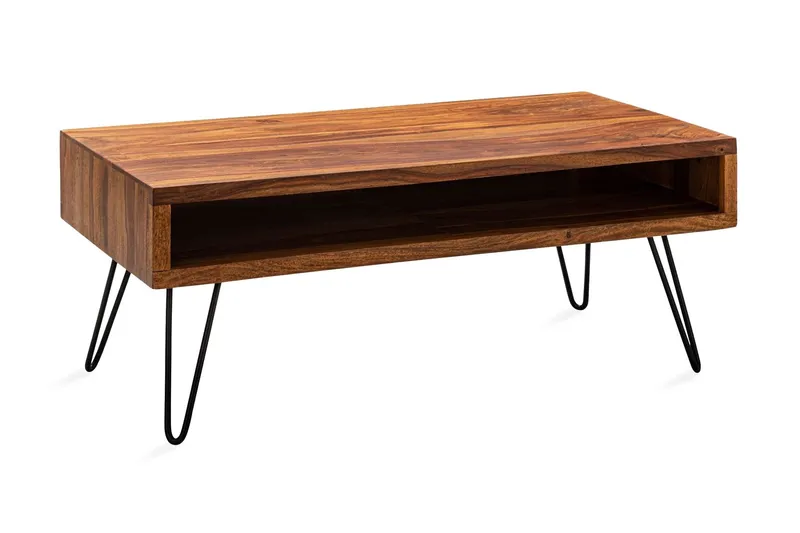 Virworthy Soffbord 100 cm - Massivt Trä/Svart — Wohnling