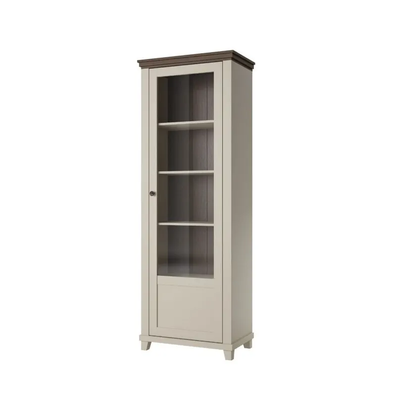 Vitrinskåp Evora 1 dörr höger - Ljus Beige — Ljus Beige
