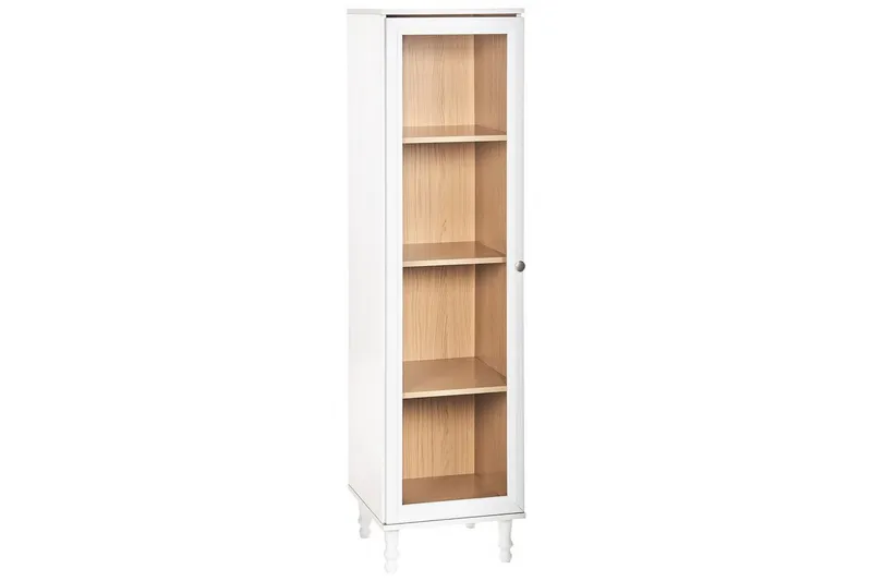 Vitrinskåp Tingledale Vit, ljust trä, 40x38x150 cm - Vit, ljust trä, 40x38x150 cm — Vit, ljust trä, 40x38x150 cm