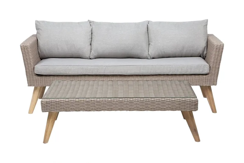 Vittoria xl Loungegrupp Utomhus 120 cm - Trä/Natur — Trä/Natur