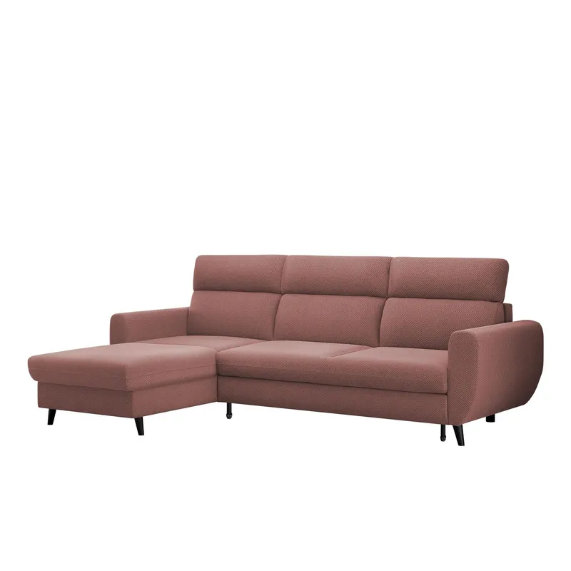 Vylon 3-sits Bäddsoffa med divan - Rosa (Art.nr 3433789) — Rosa