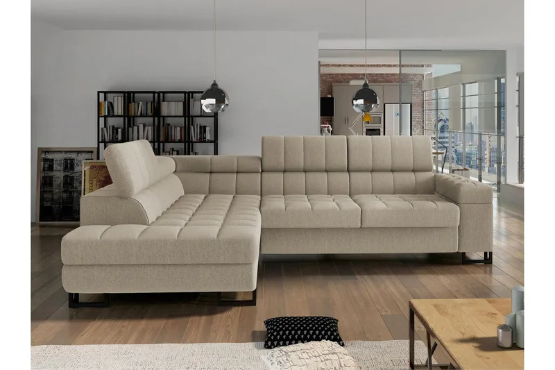 Warwick Bäddsoffa m. Schäslong 3-sits - Beige (Art.nr 3099336) — Beige