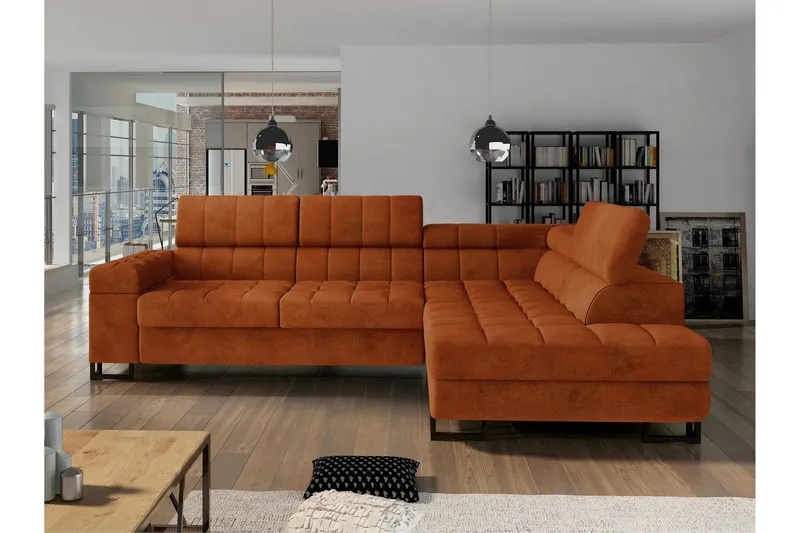 Warwick Bäddsoffa m. Schäslong 3-sits - Orange (Art.nr 3099334) — Orange