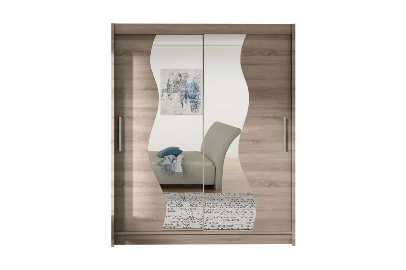 West Garderob 150x58x200 cm LED-belysning - Beige (Art.nr 460026) — Beige