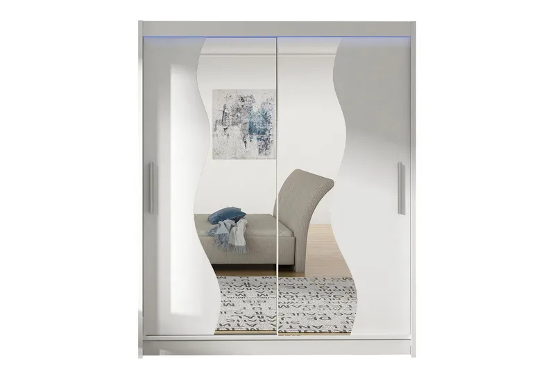 Westa Garderob 150x58x200 cm med LED - Vit — Vit