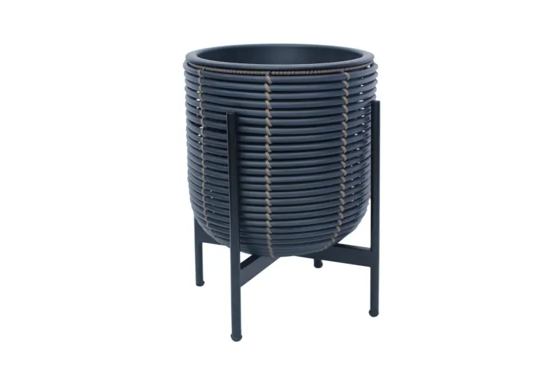 Wicker Blomkruka på stativ 30x30xH38 cm Svart (Art.nr 1566240)