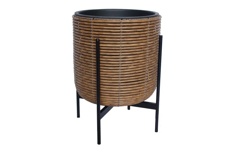 Wicker Blomkruka på stativ 38x38xH49 cm Brun