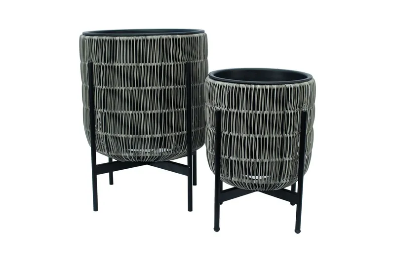 Wicker Blomkruka på stativ 38x38xH49 cm Grå (Art.nr 1566257)