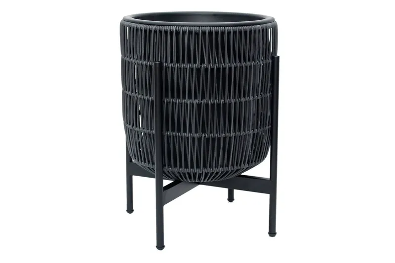 Wicker Blomkruka på stativ 38x38xH49 cm Svart (Art.nr 1566249)