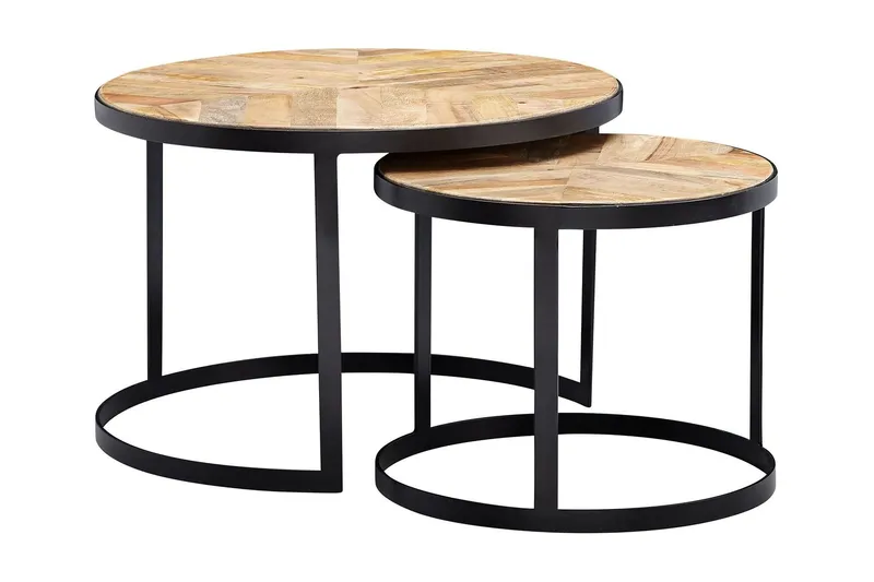Willowdale Satsbord 60 cm Runt - Natur/Svart — Wohnling