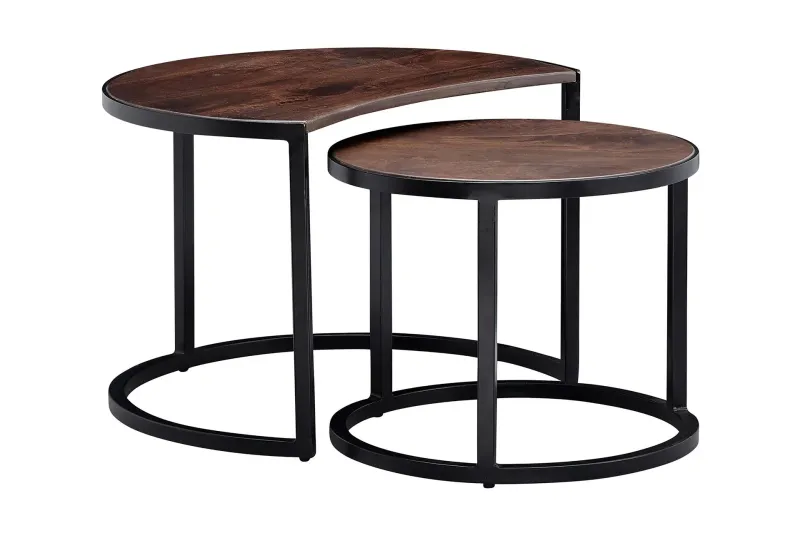 Willowdale Satsbord 60 cm Runt - Teak/Svart — Wohnling