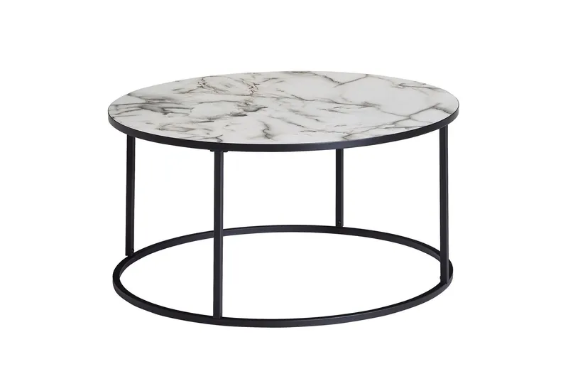 Willowdale Soffbord 80 cm Runt - Vit/Svart — Wohnling