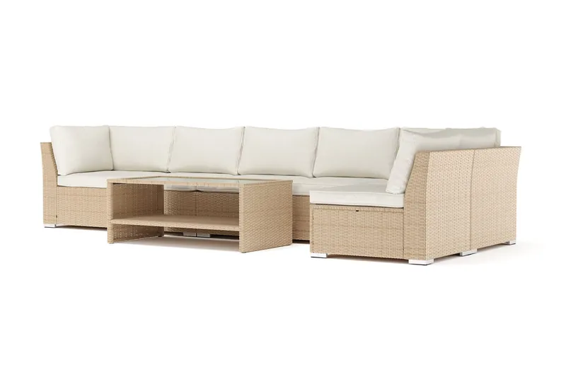 Wisconsin utomhus divansoffa 6-sits vändbar - Beige (Art.nr 3117840) — Comfort Garden