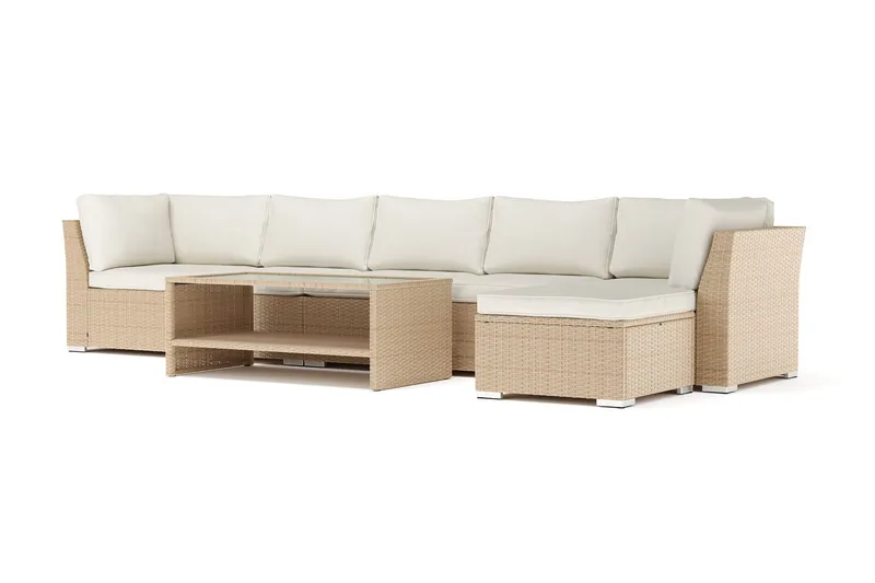 Wisconsin utomhus divansoffa 6-sits vändbar - Beige (Art.nr 3117793) — Comfort Garden