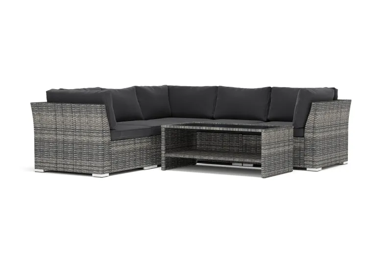 Wisconsin utomhus hörnsoffa 5-sits vändbar - Grå — Comfort Garden