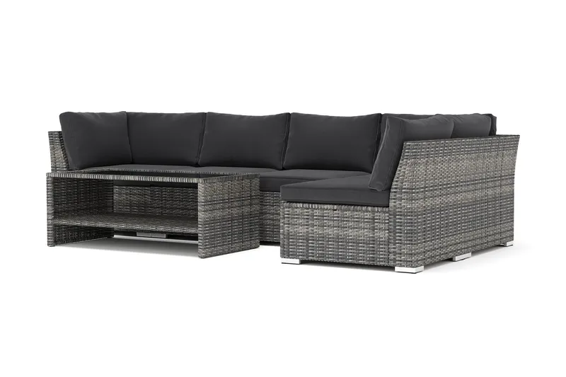 Wisconsin utomhus L-soffa 5-sits vändbar - Grå — Comfort Garden