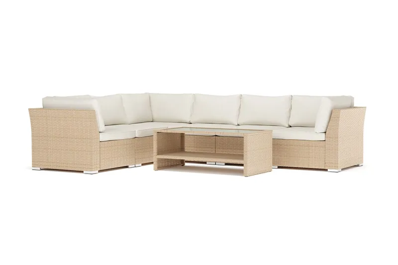 Wisconsin utomhus L-soffa 6-sits vändbar - Beige (Art.nr 3117823) — Comfort Garden