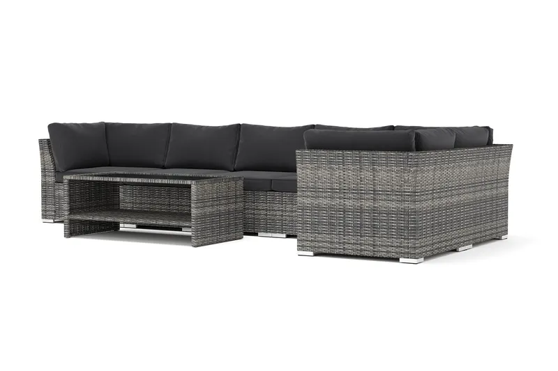 Wisconsin utomhus L-soffa 6-sits vändbar - Grå (Art.nr 3117836) — Comfort Garden
