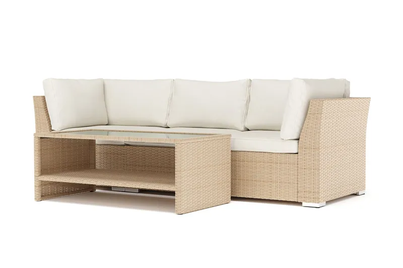 Wisconsin utomhus rak 3-sits soffa - Beige — Comfort Garden