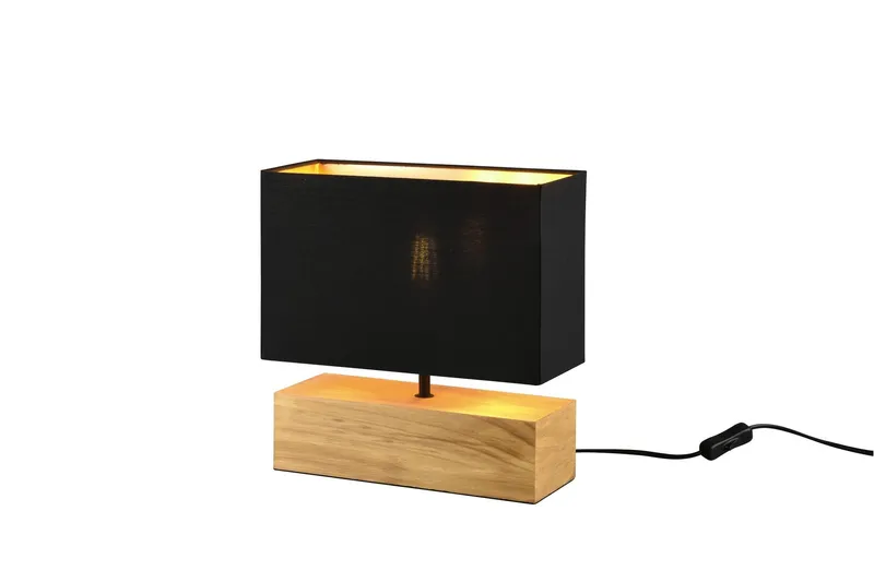 Woody Bordslampa 30cm E27 svart/ trä - Svart/Trä — Trio Lighting