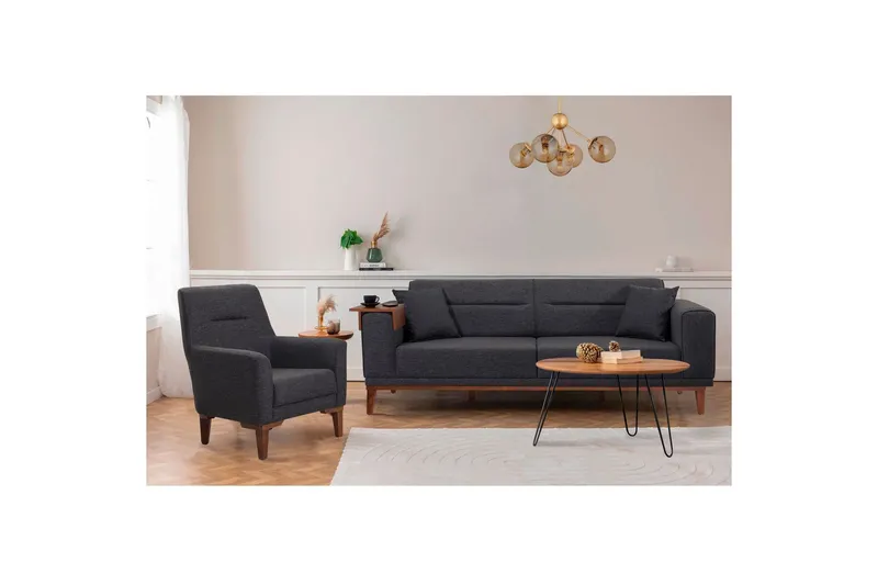 Wyong Soffgrupp 3-sits Soffa + Fåtölj - Antracit (Art.nr 1720712) — Antracit