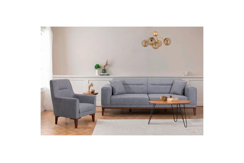 Wyong Soffgrupp 3-sits Soffa + Fåtölj - Grå (Art.nr 1720710) — Grå