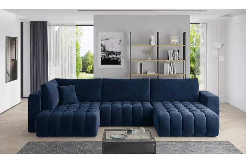 Yorktown U-bäddsoffa Divan Höger - Blå (Art.nr 1437812) — Blå