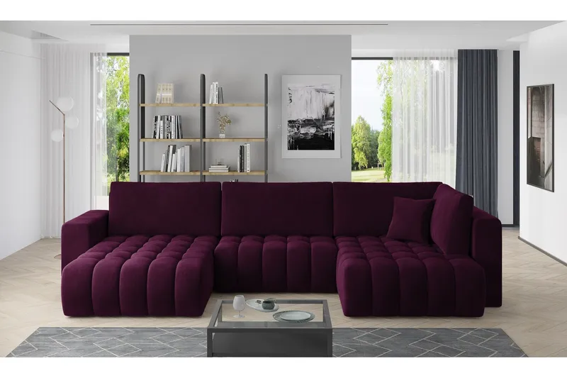 Yorktown U-bäddsoffa Divan Vänster - Lila — Lila