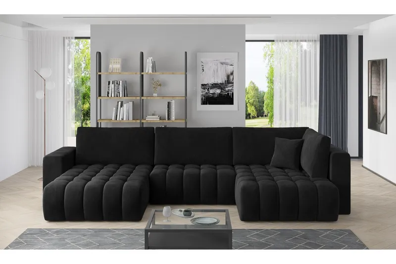 Yorktown U-bäddsoffa Divan Vänster - Svart (Art.nr 1437902) — Svart