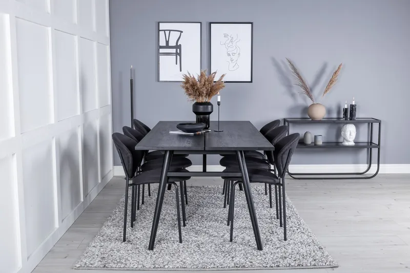 Zenazmi Matbord 195 cm med 6 st Moncoll Matstol — Venture Home