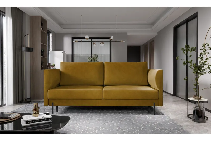 Zerlo 3-sits Soffa - Gul (Art.nr 1437875) — Gul