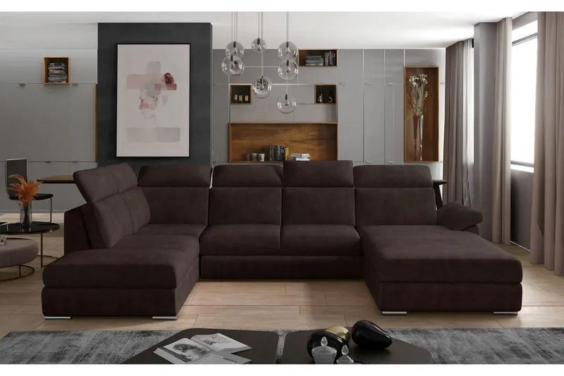 Zoana U-Bäddsoffa Höger - Brun — Brun