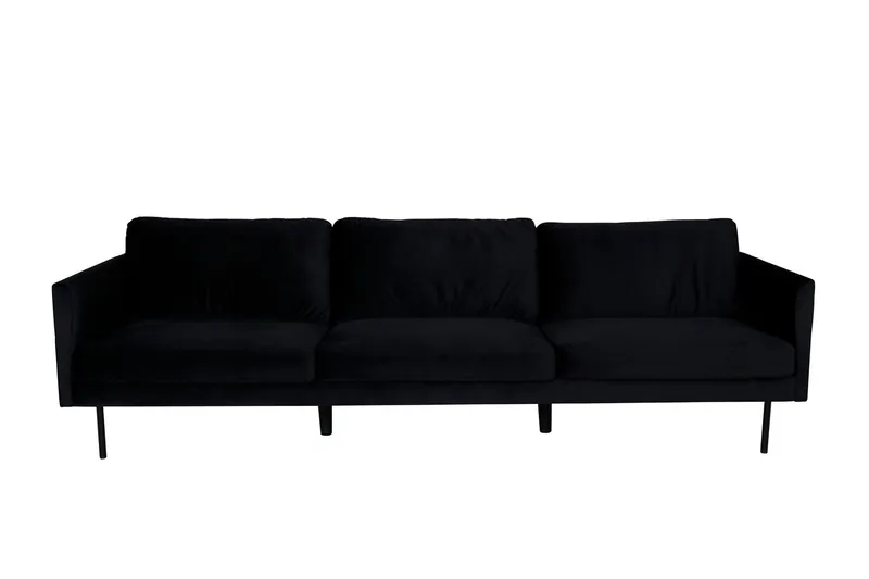 Zoom 3-sits Soffa Sammet - Svart — Venture Home