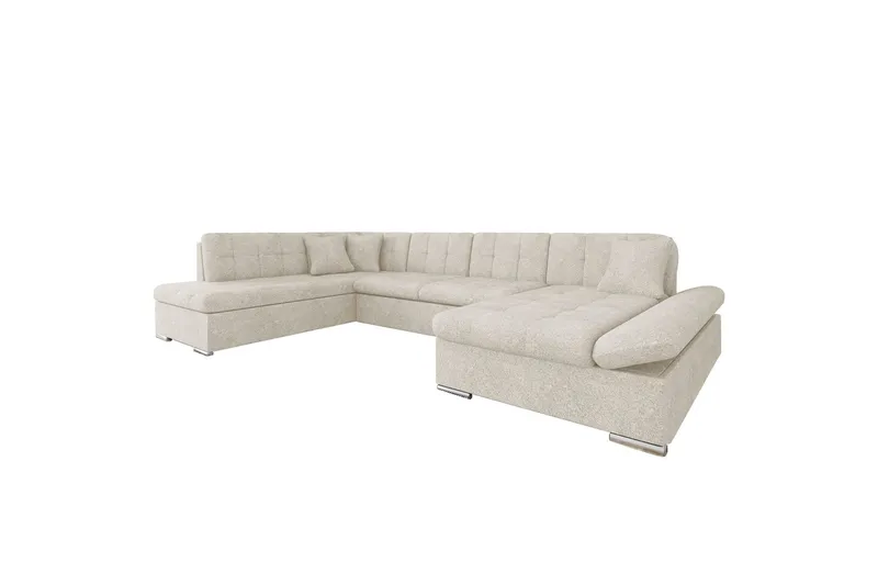 Zumar Bäddsoffa med Divan och Schäslong 4-sits i Bouclé - Beige (Art.nr 3079723) — Beige