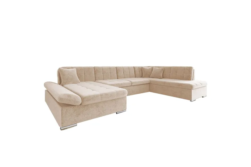Zumar Bäddsoffa med Divan och Schäslong 4-sits i Chenille - Beige (Art.nr 3079708) — Beige