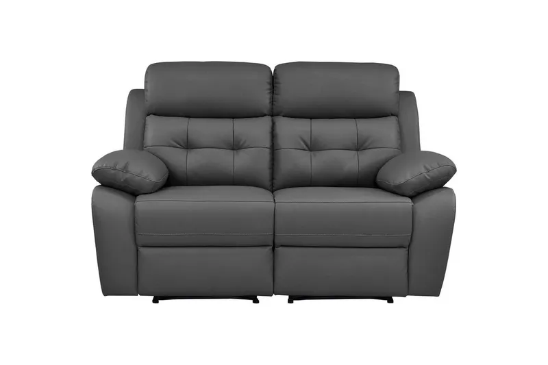 2-sitssoffa Lannilis Grå, PU/trä/metall - Grå, PU/trä/metall — Loft24