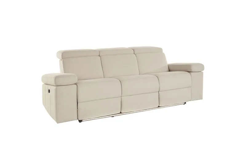 3-sitssoffa Rayland Vit, Sunday tyg, Elektrisk vilstol - Vit, Sunday tyg, Elektrisk vilstol — Loft24