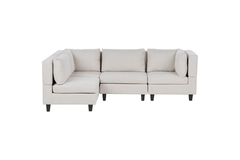4-sits Hörnsoffa Unstad Beige/svart, Högervänd, Polyester - Beige/svart, Högervänd, Polyester — Beige/svart, Högervänd, Polyester