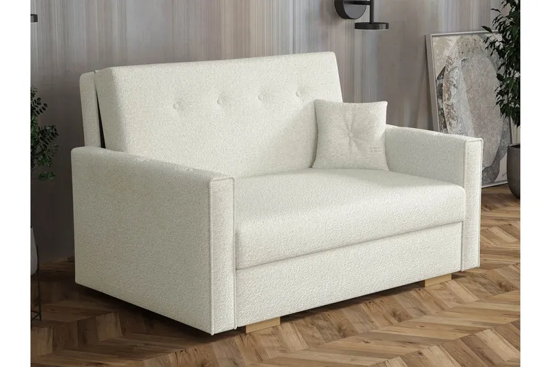 Ajiz Bäddsoffa 2-sits i Bouclé - Vit (Art.nr 3079816) — Vit