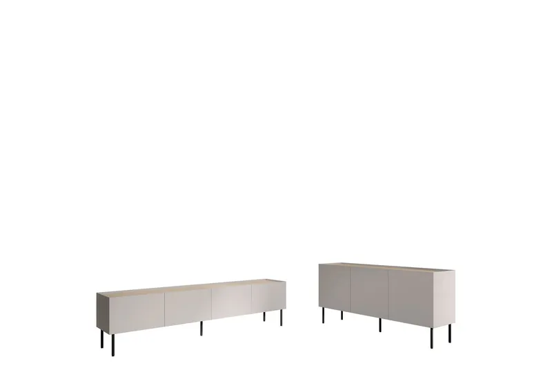 Akie Möbelset För Vardagsrum - Beige — Beige