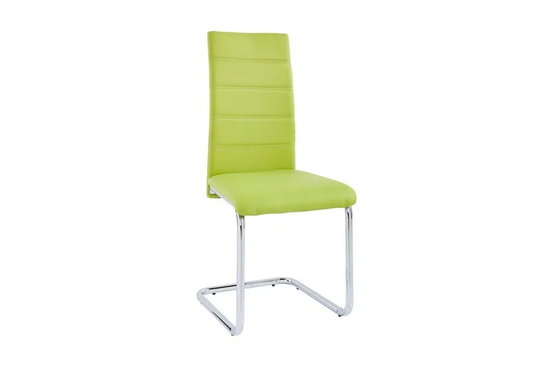 Aleia Matstol Konstläder 4-pack - Grön/silver — Loft24